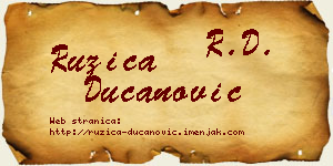 Ružica Ducanović vizit kartica